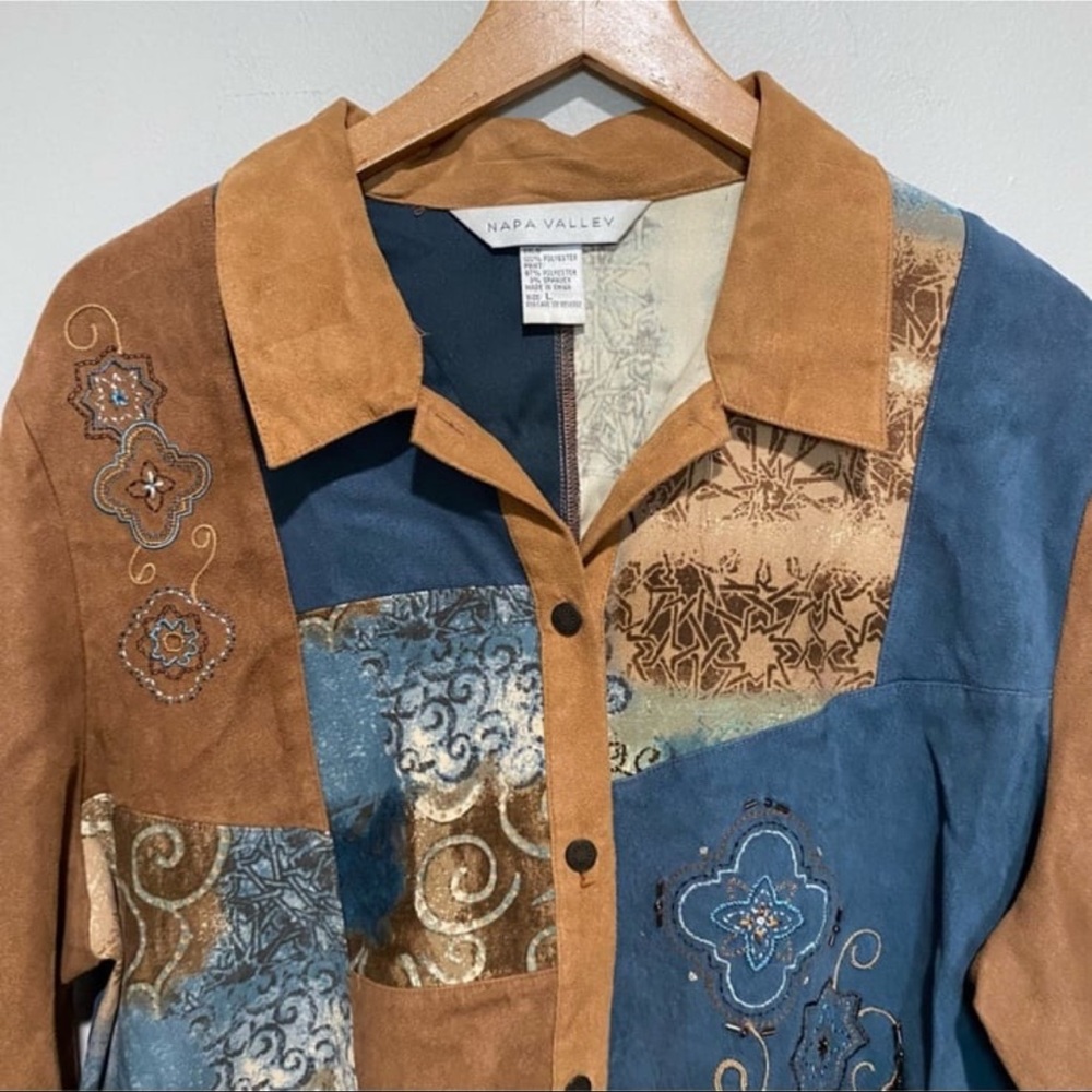 Napa Valley Embraided Patchwork Buttoned Down Wom… - image 3